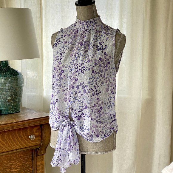Rachel Zoe Sleeveless Lilac Floral Top - Picture 4 of 10